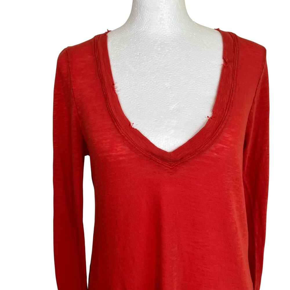 Free People We The Free Sz S Anna Burnout Tunic Tee Distressed Indie Worn-in - Picture 6 of 16